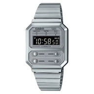 Casio Vintage Digital A100WE-7BDF Silver Dial Stainless Steel Unisex Watch