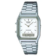 Casio Analog-Digital AQ-230A-7DMQ White Dial Stainless Steel Unisex Watch