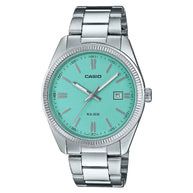 Casio Classic MTP-1302PD-2A2VEF Rare Analog Tiffany Dial Stainless Steel Men's Watch