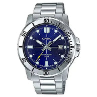 Casio Enticer MTP-VD01D-2EVUDF Date Analog Blue Dial Stainless Steel Men's Watch