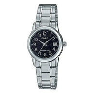 Casio Enticer Ladies Analog LTP-V002D-1BUDF Black Dial Stainless Steel Women's Watch