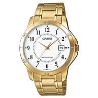 Casio Enticer MTP-V004G-7BUDF Date Analog White Dial Stainless Steel Men's Watch