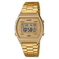 Casio Vintage Digital B640WGG-9DF Gold Dial Stainless Steel Unisex Watch