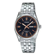 Casio Enticer Ladies Analog LTP-1335D-1A2VDF Black Dial Stainless Steel Women's Watch