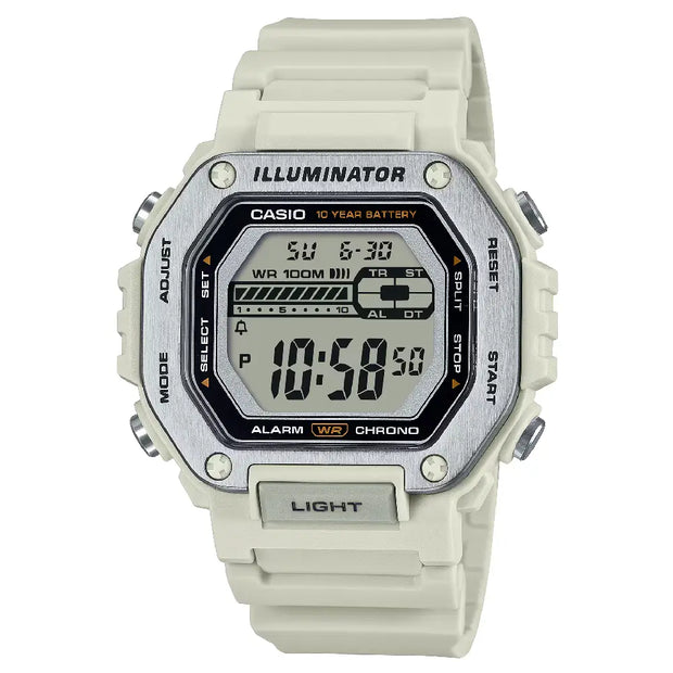 Casio Digital MWD-110H-8AVDF Grey Display Dial Resin Strap Men's Watch