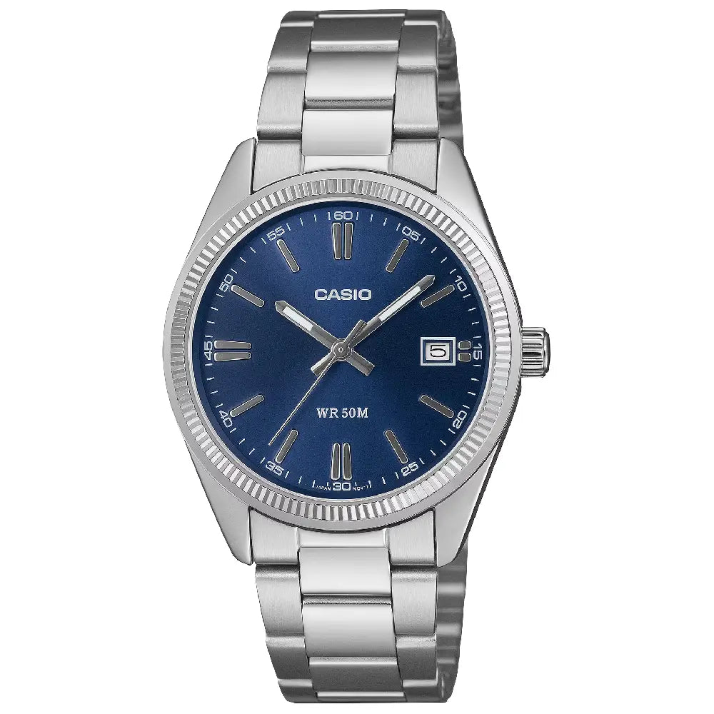 Casio Enticer Quartz Fluted 35mm UTP-1302PD-2A1VDF Blue Dial Stainless Steel Unisex Watch