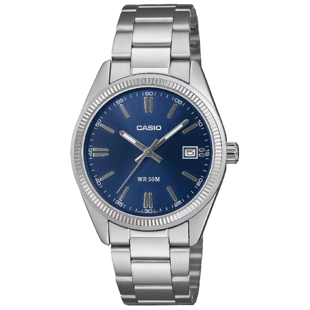 Casio Enticer Quartz Fluted 35mm UTP-1302PD-2A1VDF Blue Dial Stainless Steel Unisex Watch