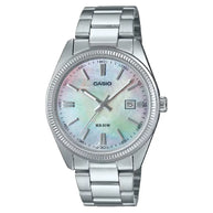 Casio Collection Analog MTP-1302DS-7AVDF Mother Of Pearl White Dial Stainless Steel Men's Watch