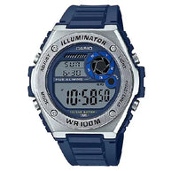 Casio Digital MWD-100H-2AVDF Blue Display Dial Resin Strap Men's Watch