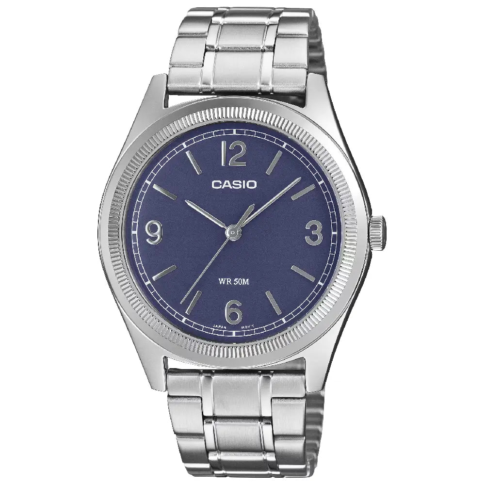 Casio Enticer Quartz Fluted "Classic Fluted" 39.5mm MTP-B210D-2A2VDF Purple Dial Stainless Steel Men's Watch