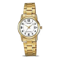 Casio Enticer Ladies Analog LTP-V002G-7BUDF White Dial Stainless Steel Women's Watch