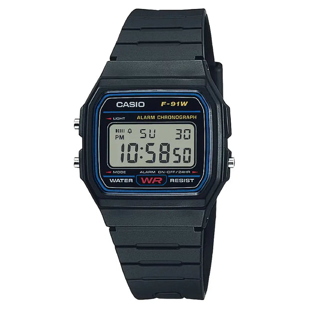 Casio Vintage Digital F-91W-1DG Black Dial Resin Strap Unisex Watch