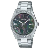 Casio Analog MTP-1302DS-1AVDF Mother of Pearl Black Dial Stainless Steel Men's Watch