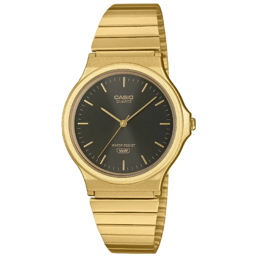 Casio Classic Analog "Classic Minimalist" 34.9mm MQ-24GA-1A Black Dial Gold Stainless Steel Unisex Watch