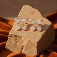 Enchanted Baguette Diamond Butterfly Earrings