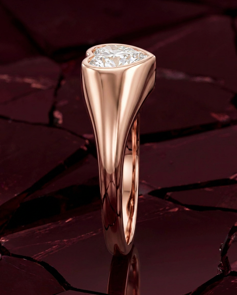 The Sculpted Heart Luminous Statement Ring