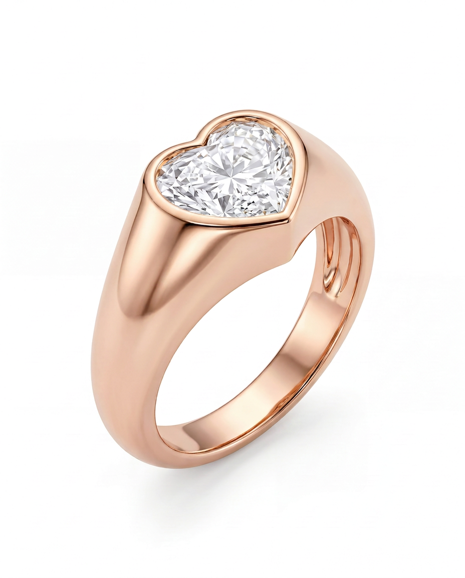 The Sculpted Heart Luminous Statement Ring