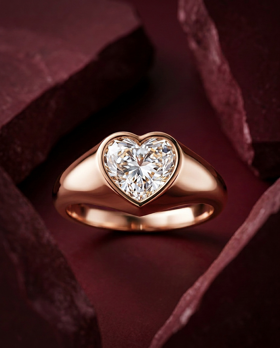 The Sculpted Heart Luminous Statement Ring