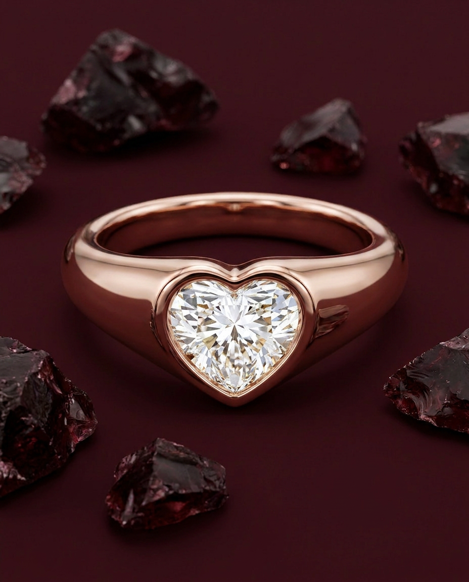 The Sculpted Heart Luminous Statement Ring