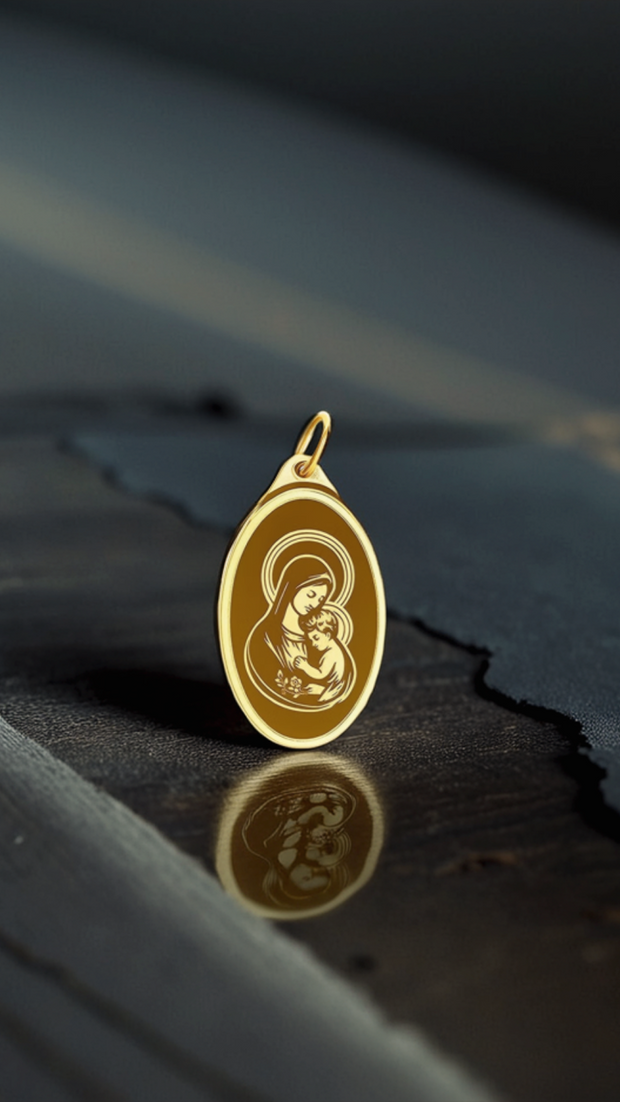 10 Grams Gold Pendant 24K – (virgin Mary) Design