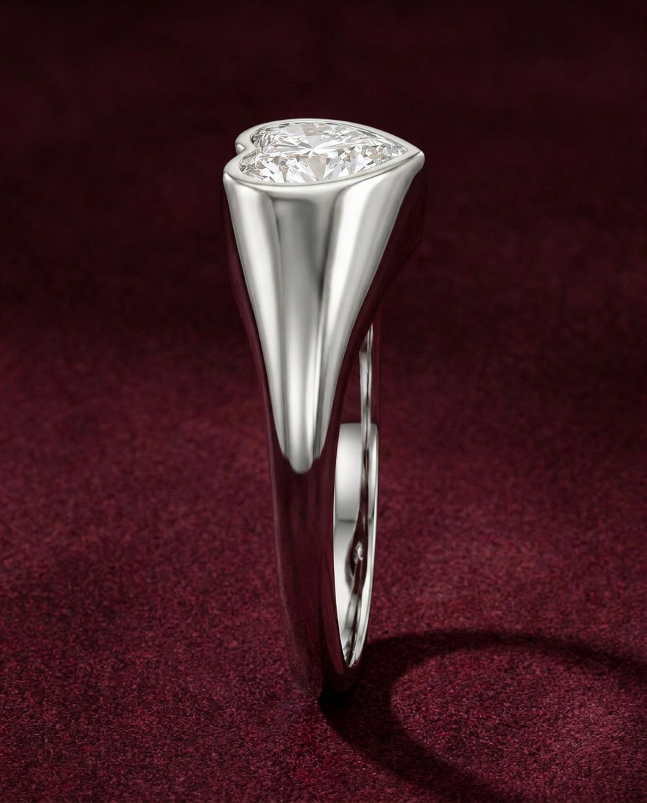 The Sculpted Heart Luminous Statement Ring