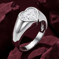 The Sculpted Heart Luminous Statement Ring