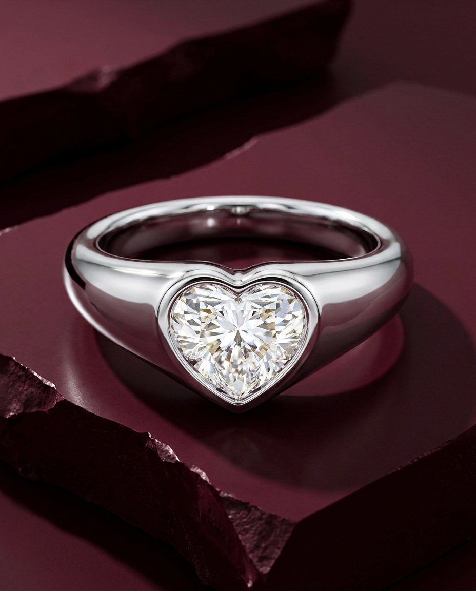 The Sculpted Heart Luminous Statement Ring