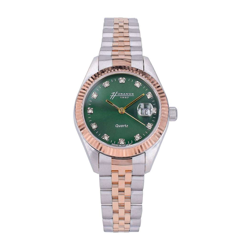 XR Lady watch in 18K rose & white gold | Green Dial