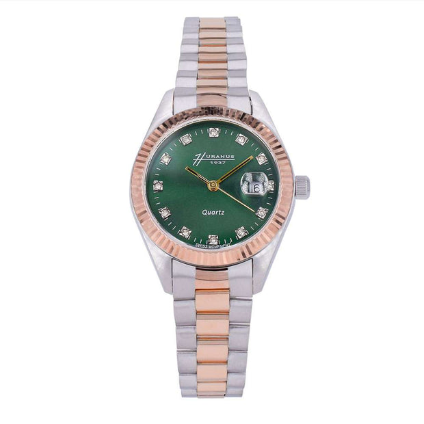 XR Lady watch in 18K rose &amp; white gold | Green Dial