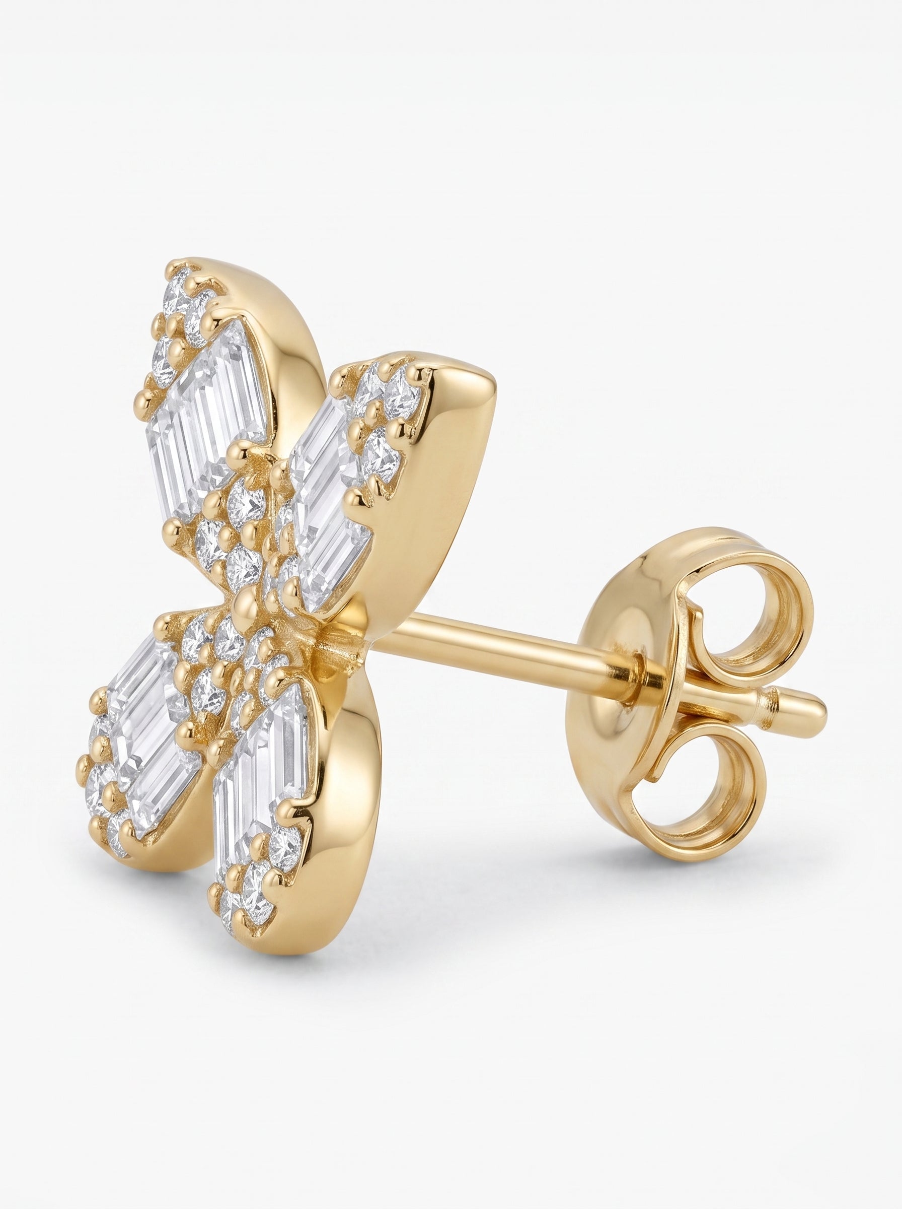 Enchanted Baguette Diamond Butterfly Earrings
