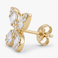 Enchanted Baguette Diamond Butterfly Earrings