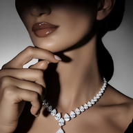 18K White Gold Pear Drop Lab-Grown Diamond Necklace – 25.80ct.