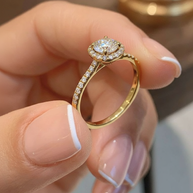 18K Gold Round Brilliant Exquisite Diamond Band