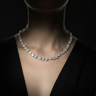 18K White Gold Multi-Shape Lab-Grown Diamond Necklace – 16.90ct.