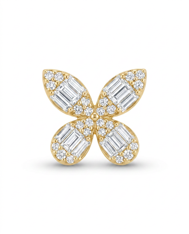 Enchanted Baguette Diamond Butterfly Earrings