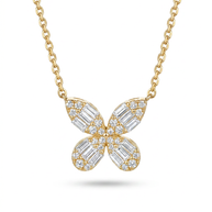 Enchanted Baguette Diamond Butterfly Necklace
