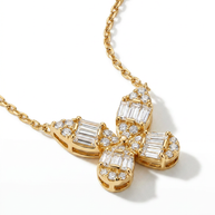 Enchanted Baguette Diamond Butterfly Necklace