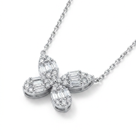 Enchanted Baguette Diamond Butterfly Necklace