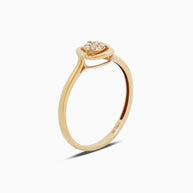 18K Gold Round Brilliant Diamond Graceful Solitaire Ring