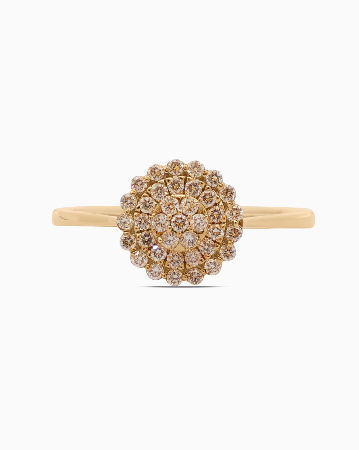 18K Gold Round Brilliant Diamond Bold Solitaire Ring