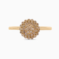 18K Gold Round Brilliant Diamond Bold Solitaire Ring