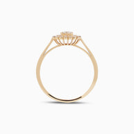 18K Gold Round Brilliant Diamond Bold Solitaire Ring