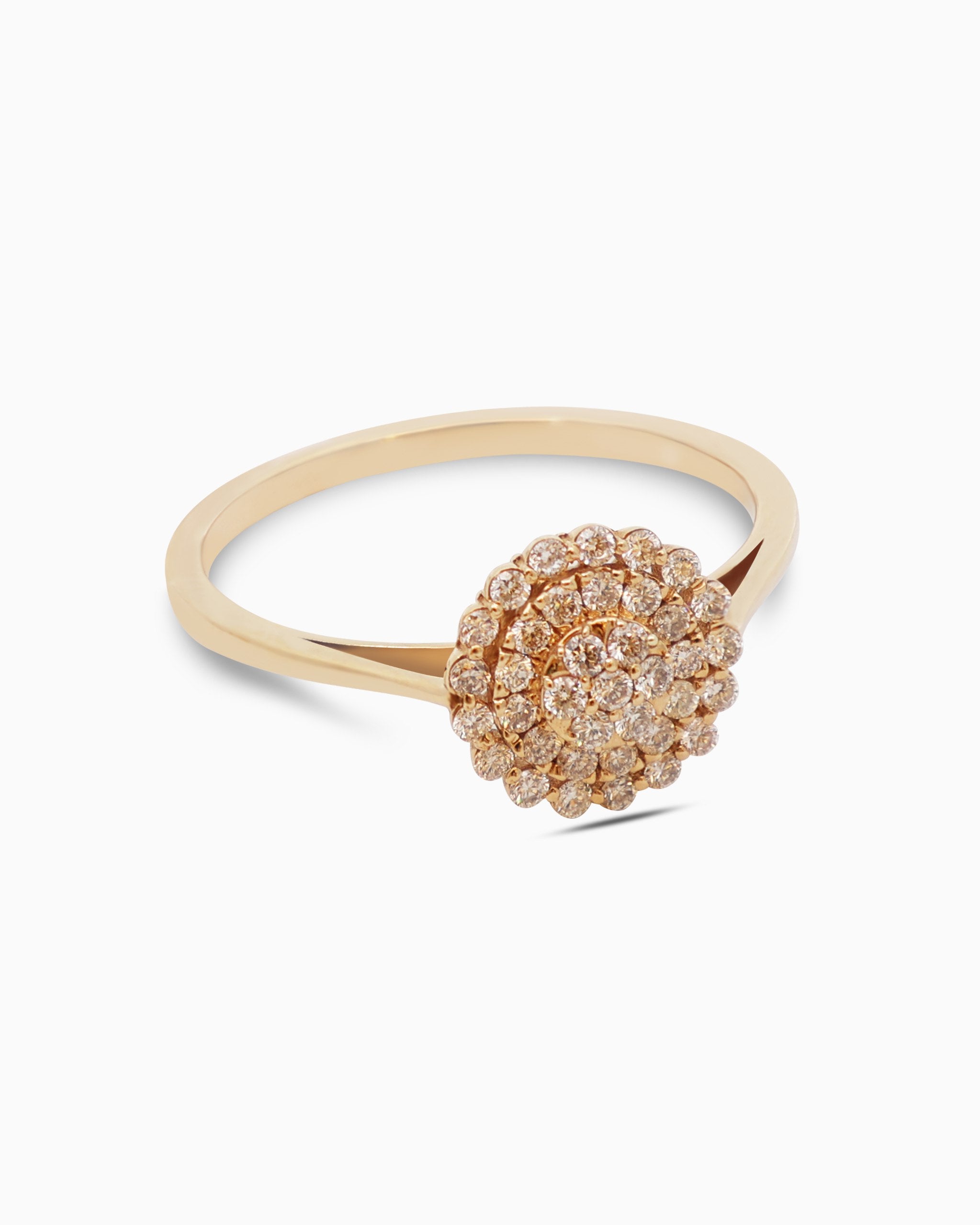18K Gold Round Brilliant Diamond Bold Solitaire Ring