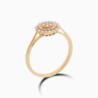 18K Gold Round Brilliant Diamond Bold Solitaire Ring