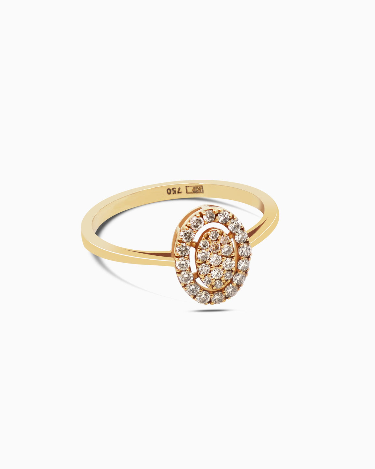 18K Gold Round Brilliant Diamond Refined Solitaire Ring
