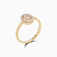 18K Gold Round Brilliant Diamond Refined Solitaire Ring