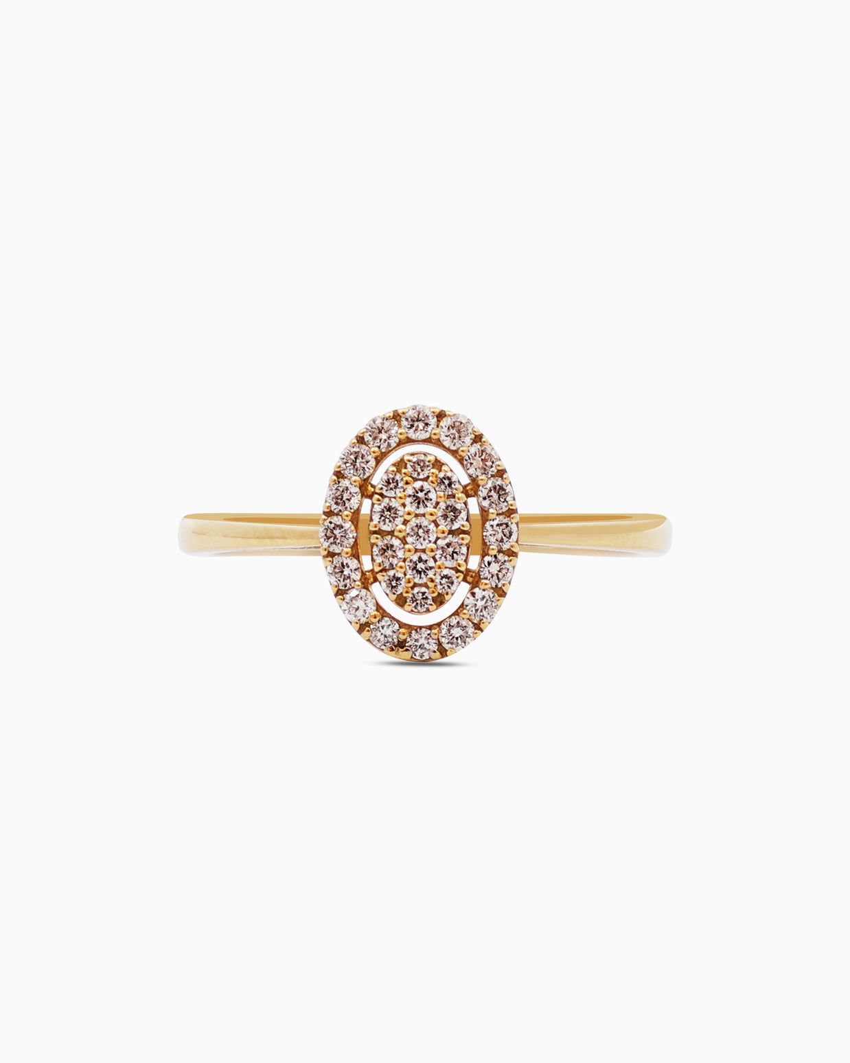 18K Gold Round Brilliant Diamond Refined Solitaire Ring