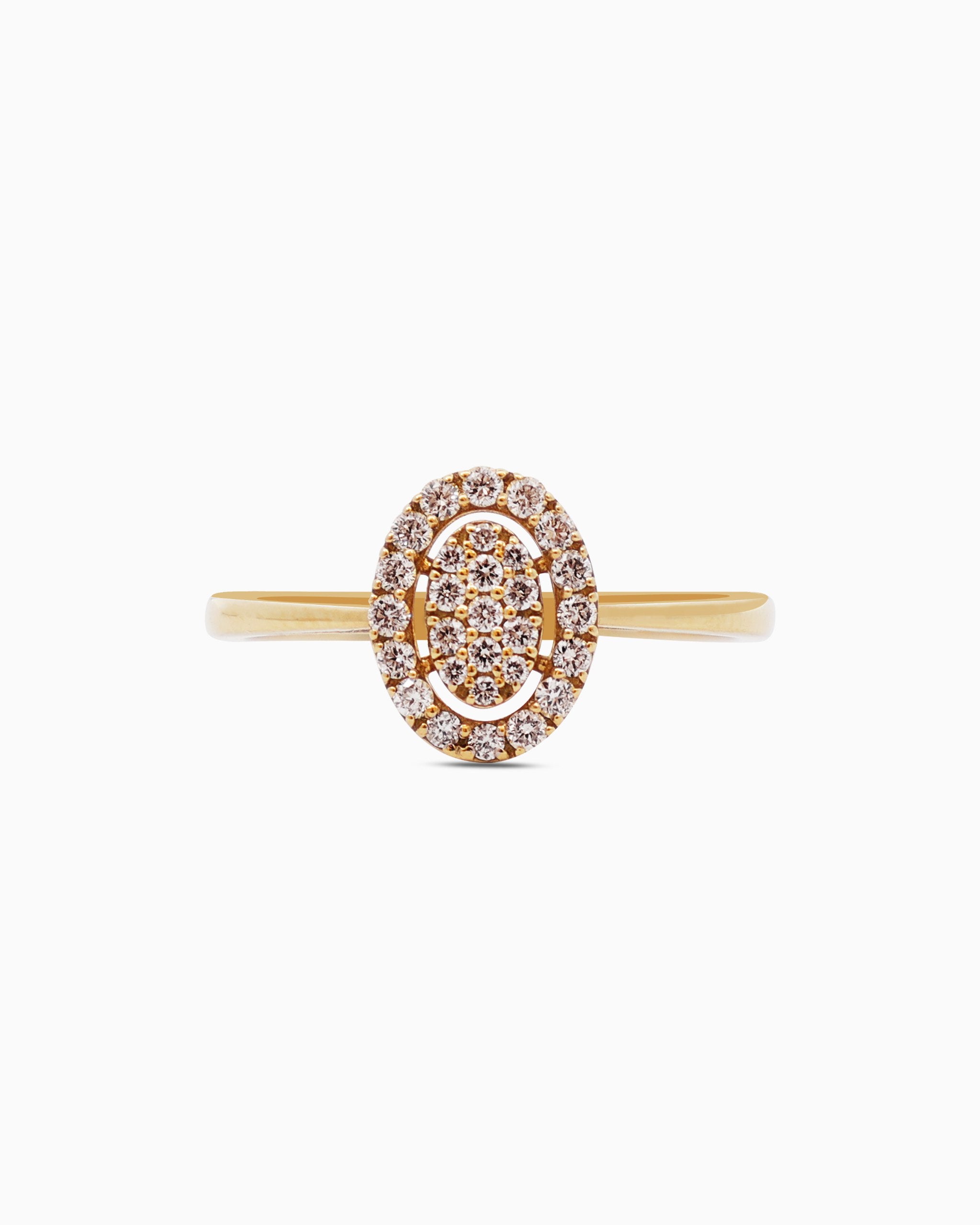 18K Gold Round Brilliant Diamond Refined Solitaire Ring