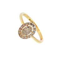 18K Gold Round Brilliant Diamond Refined Solitaire Ring