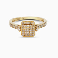18K Gold Round Brilliant Diamond Bold Solitaire Ring